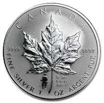 2004 Canadian 1oz Silver Maple Leaf w/ D-Day Privy $5 Coin