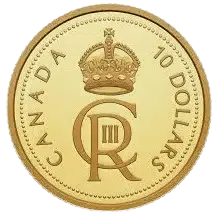 2023 Canada Gold King Charles III Royal Cypher $10 Coin