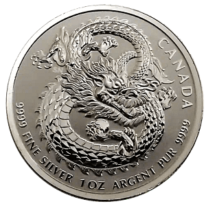 2019 Canada 1 oz Silver Lucky Dragon Coin High-Relief