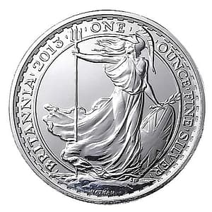 2013 UK 1 oz Silver £2 Britannia Coin Bu - .999 Fine Silver