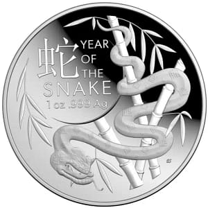 2025 Australian Lunar Year of the Snake 1oz Silver Coin