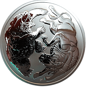 2020 Australian 1oz silver Bull and Bear coin